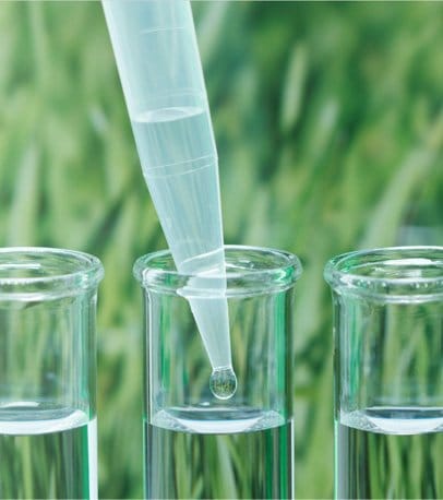 liquid drops into a test tube